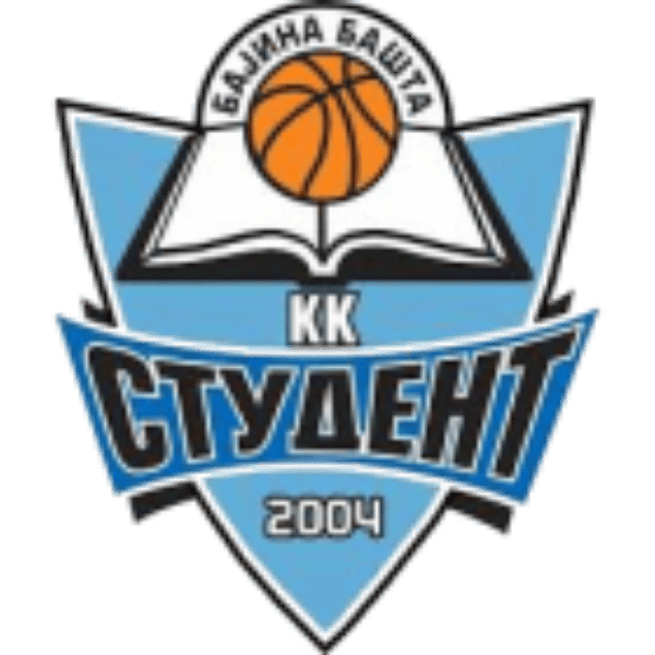 Grb košarkaškog kluba Student, plave boje, otvorena knjiga i lopta.