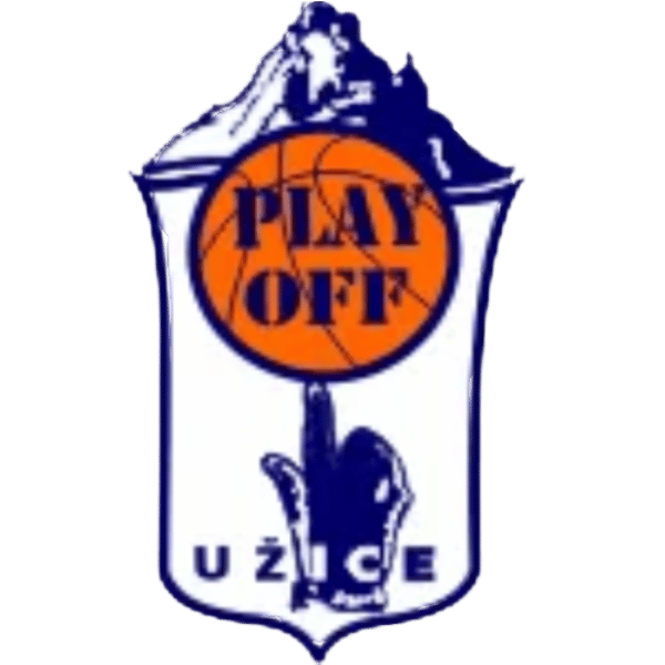 Logo košarkaškog plej-ofa, narandžasta lopta sa natpisom PLAY OFF i plava pozadina.