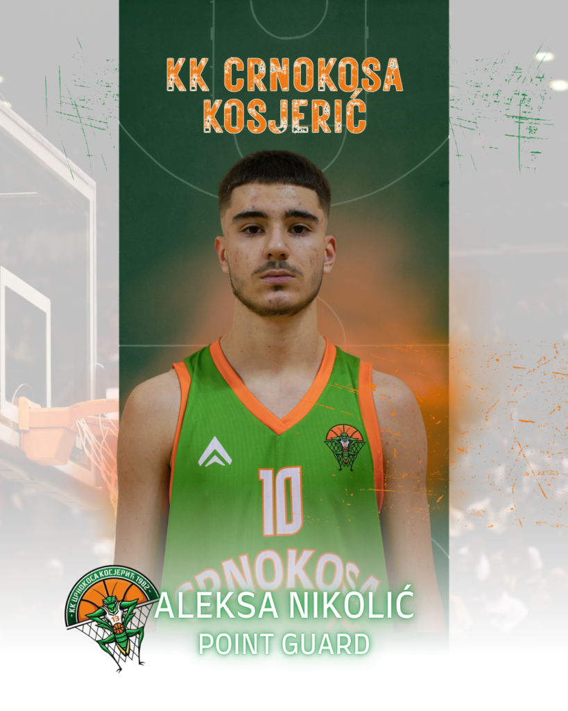 Košarkaš u zelenoj majici sa narandžastim detaljima, broj 10.