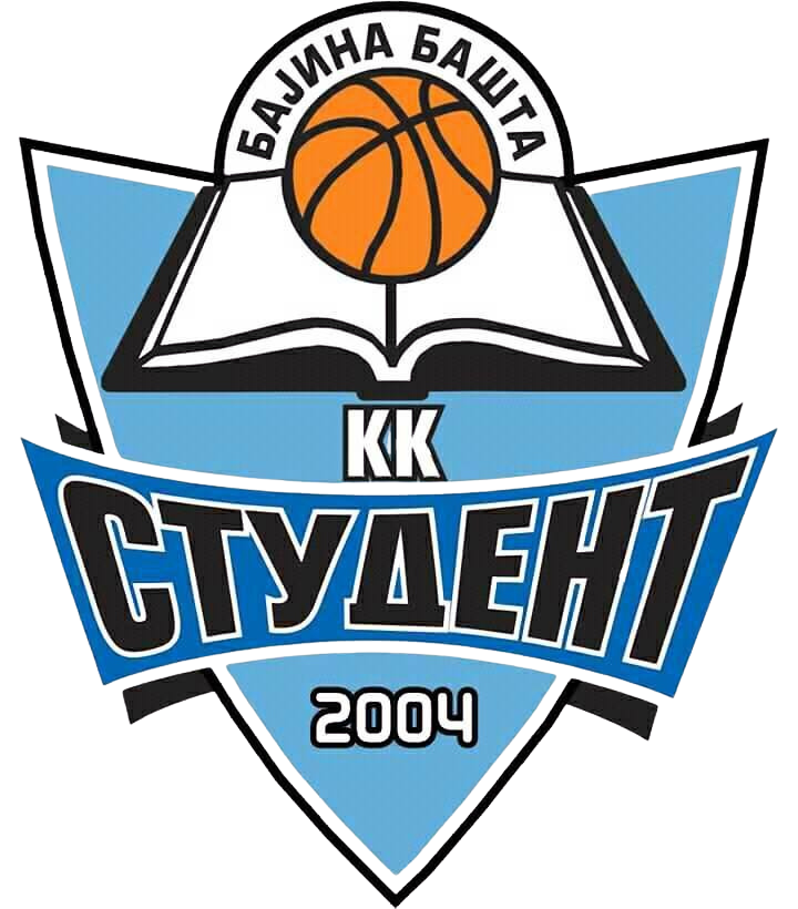 Logo KK Student: košarkaška lopta iznad otvorene knjige, 2004